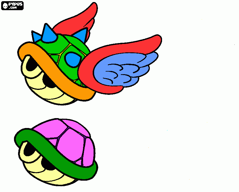 my creation of koopa shells coloring page