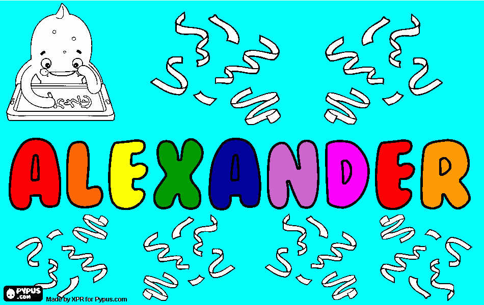 My name is Alexander coloring page