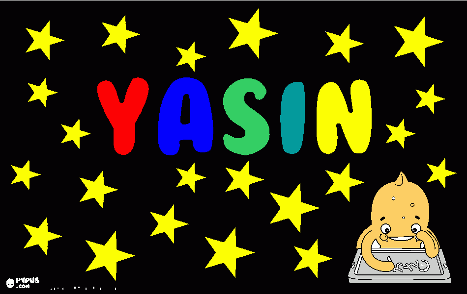 my name Yasin coloring page