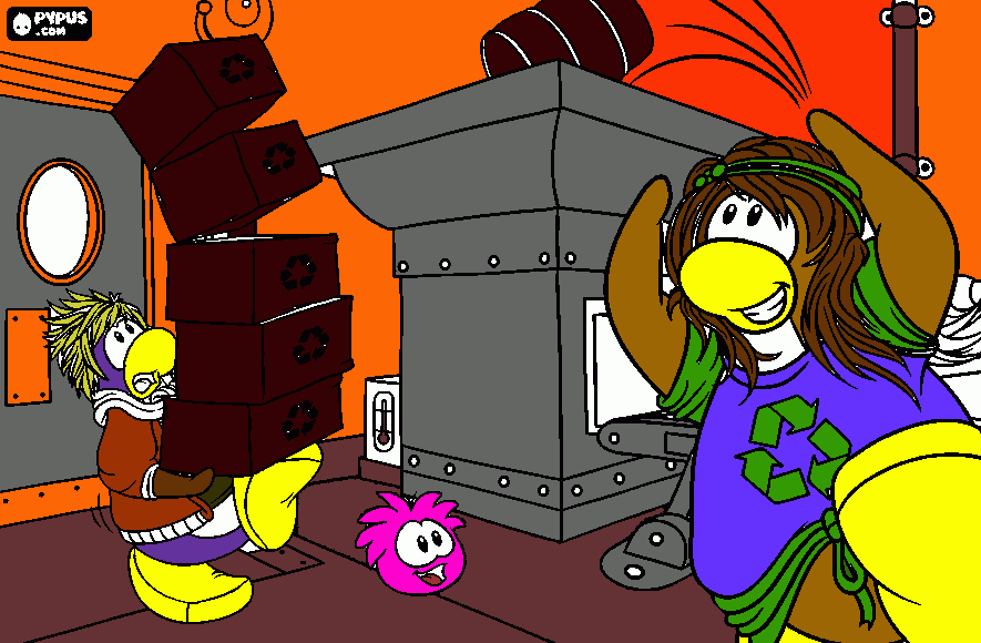 My penguin and her boyfriend! LOL!  coloring page