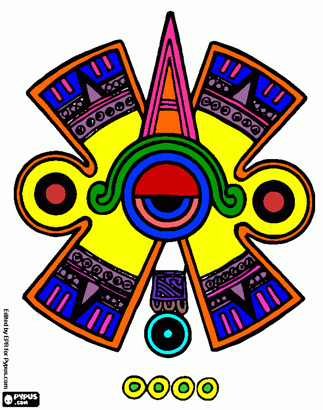 myan god drawing  coloring page