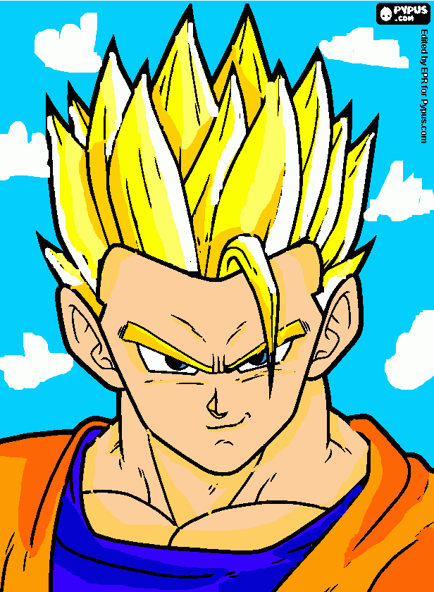 mystic gohan face coloring page