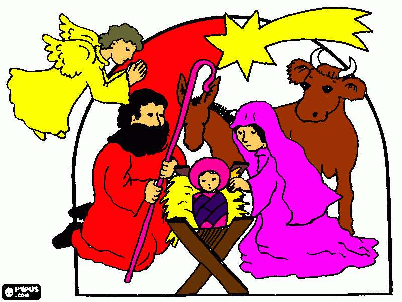 Nativity Scene coloring page