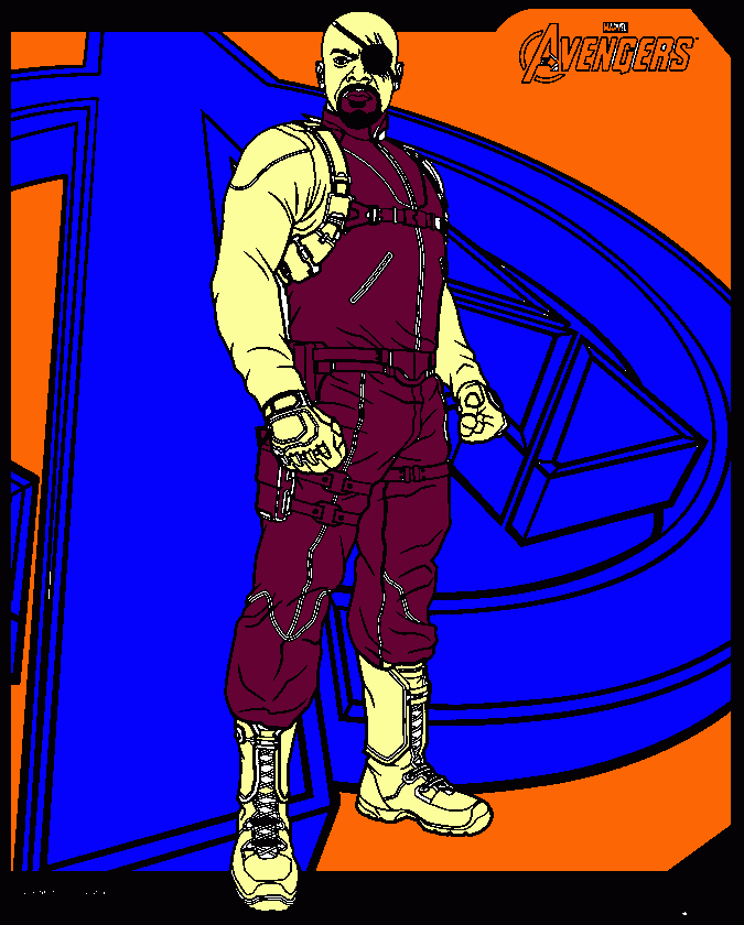 NICK FURY, DIRECTOR OF THE S.H.I.E.L.D coloring page