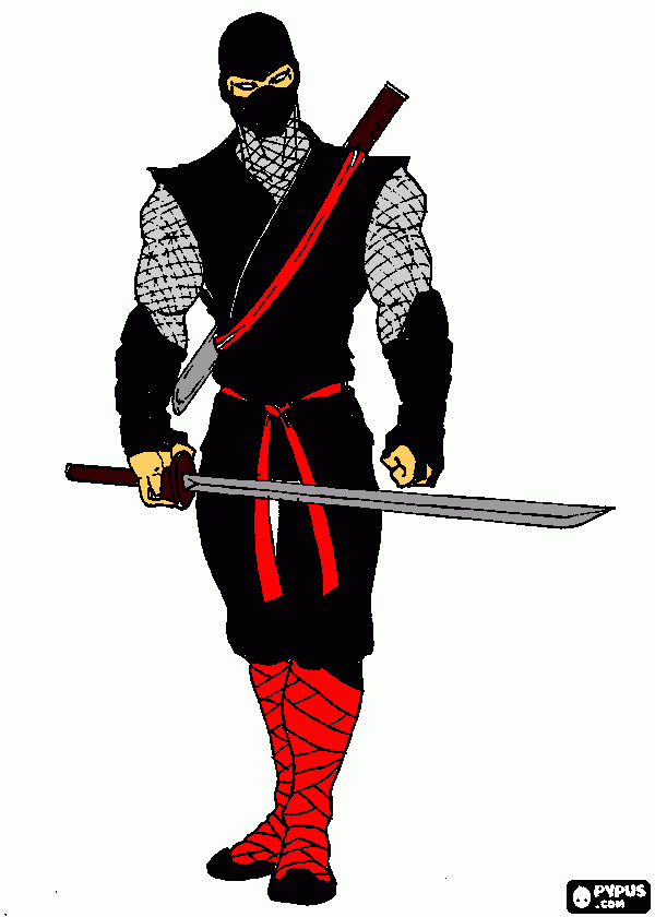 night ninja coloring page