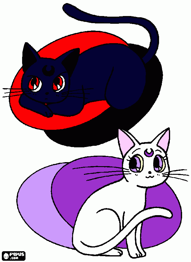 Nightkit and Angelkit coloring page