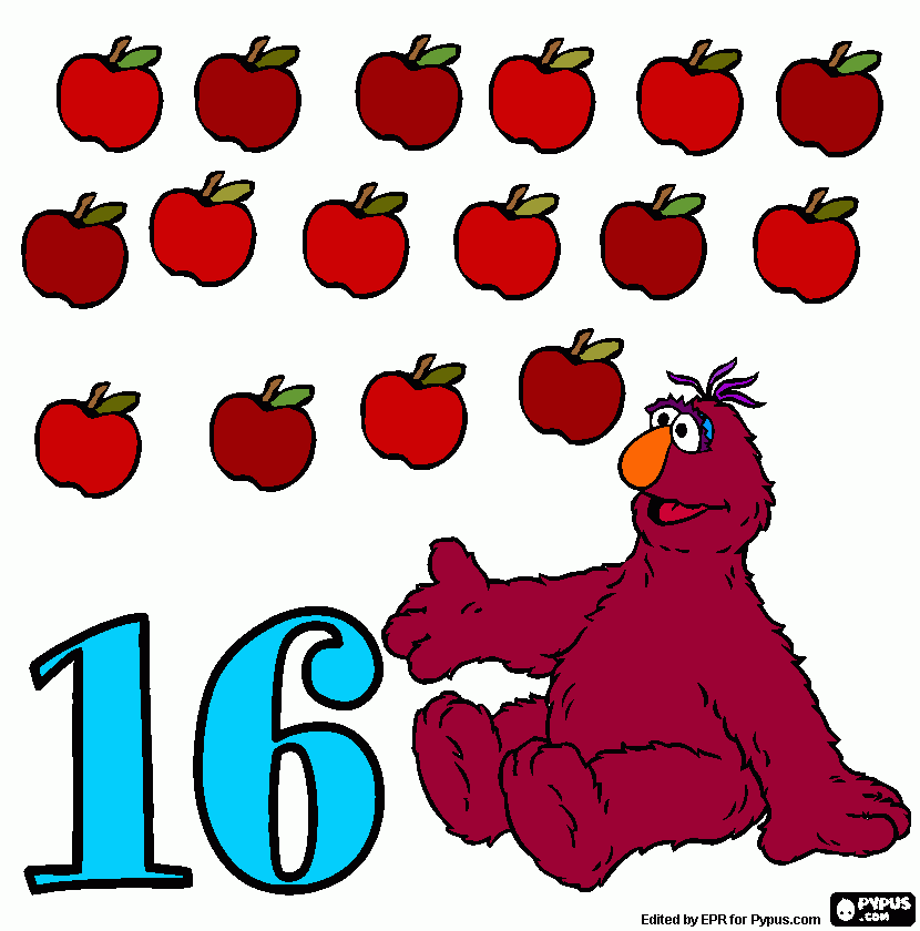 num 16 coloring page
