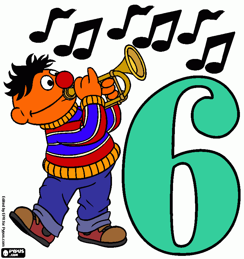 num 6 coloring page
