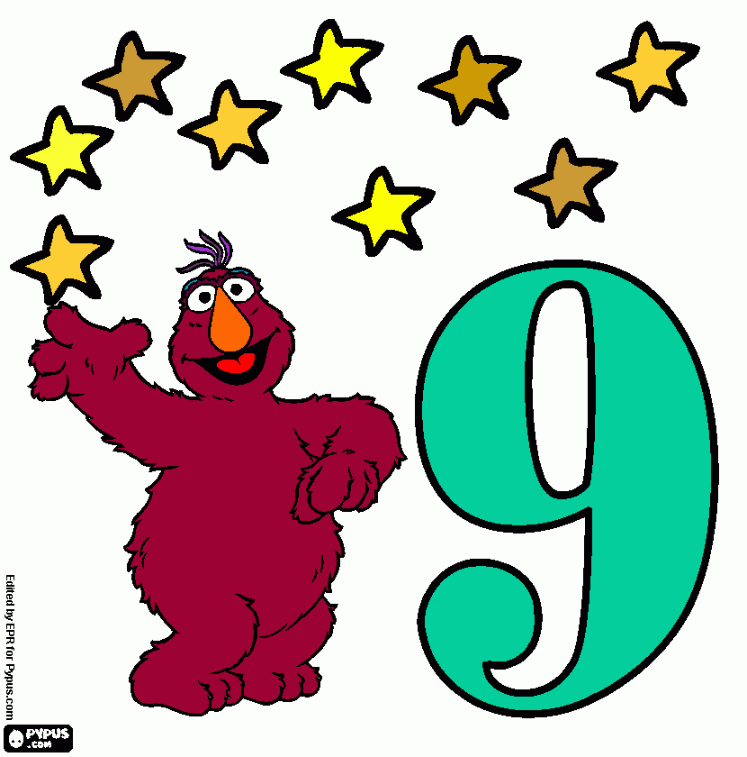 num 9 coloring page