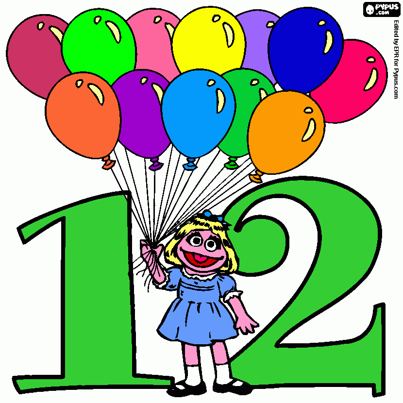 num12 coloring page