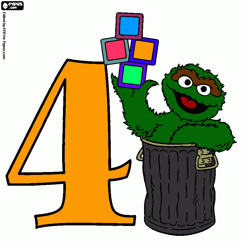 num4 coloring page