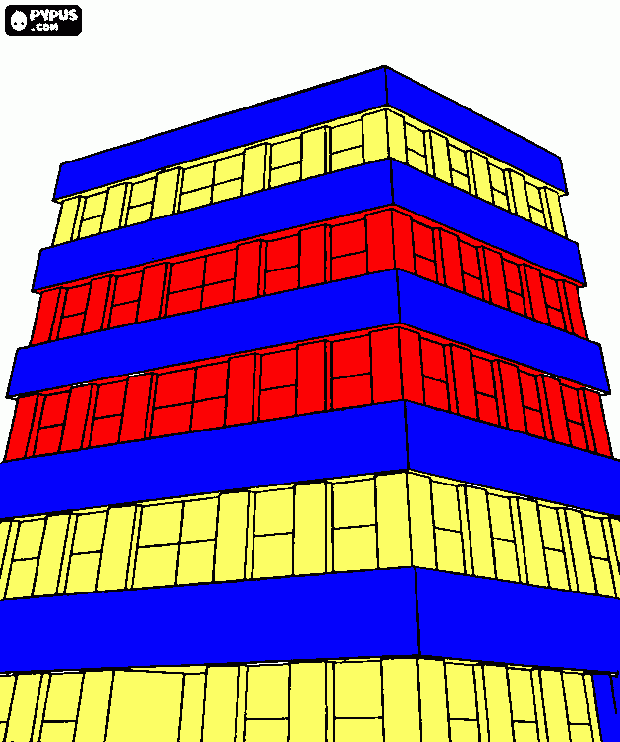 office building coloring page