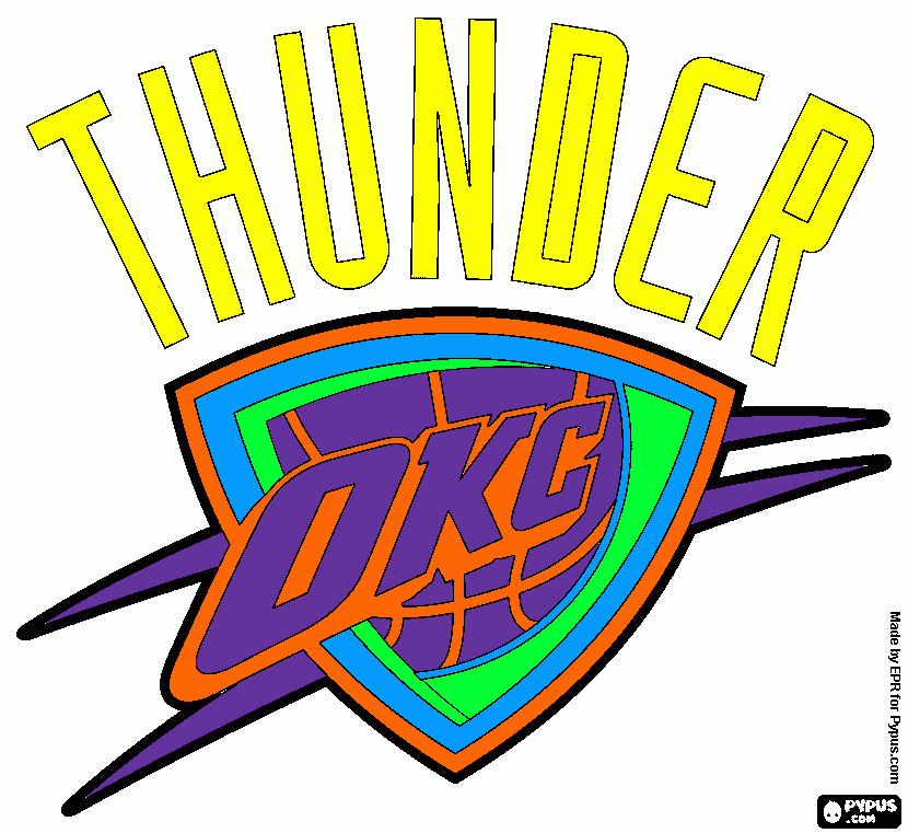 oklahoma city thunder coloring page