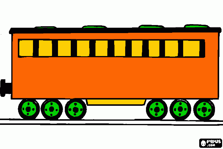 orange train 2 coloring page