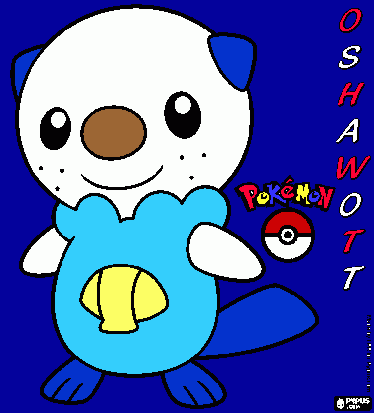 Oshawatt the water type Pokemon is #7 in the Unova region. coloring page