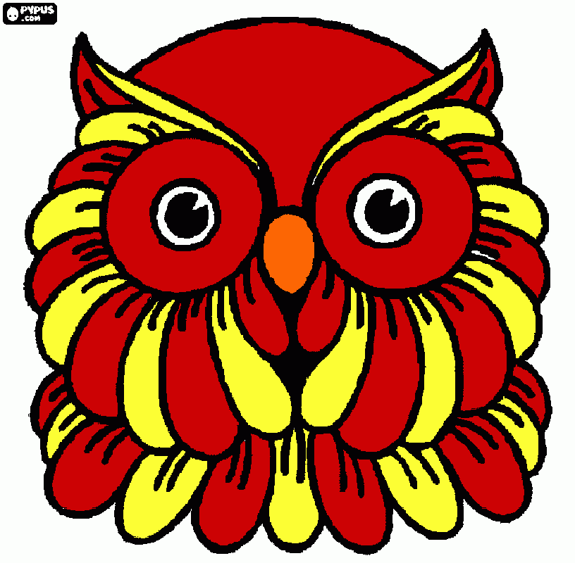 owl mask coloring page
