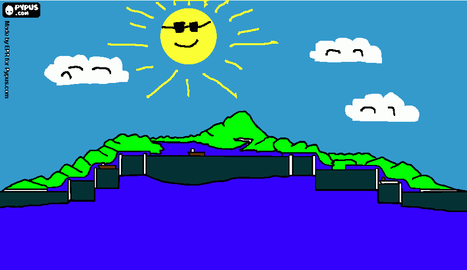Panama Canal coloring page