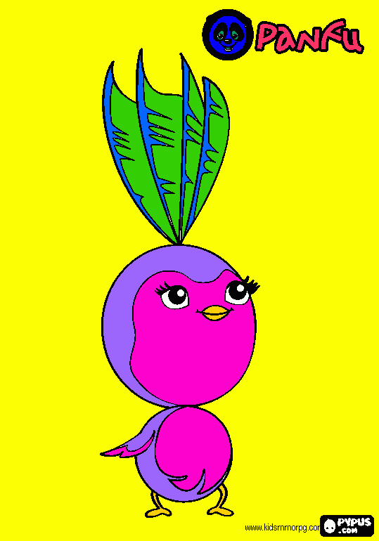 panfu bird coloring page