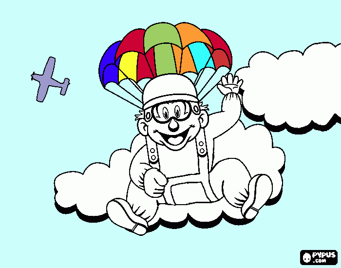 parachutist coloring page