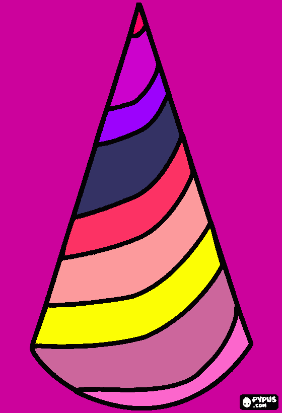 party hat coloring page