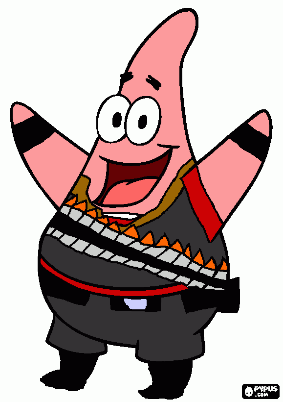 Patrick Star as Heavy TF2 coloring page