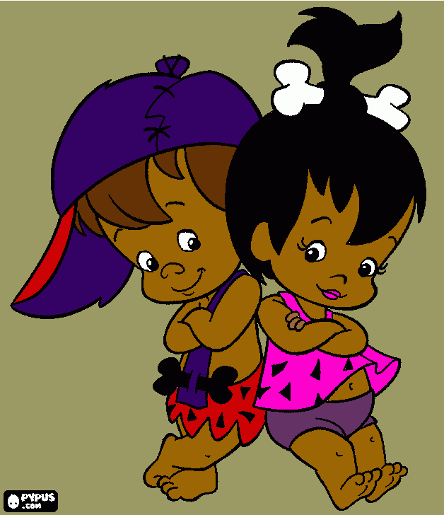 Pebbles & Bamm coloring page