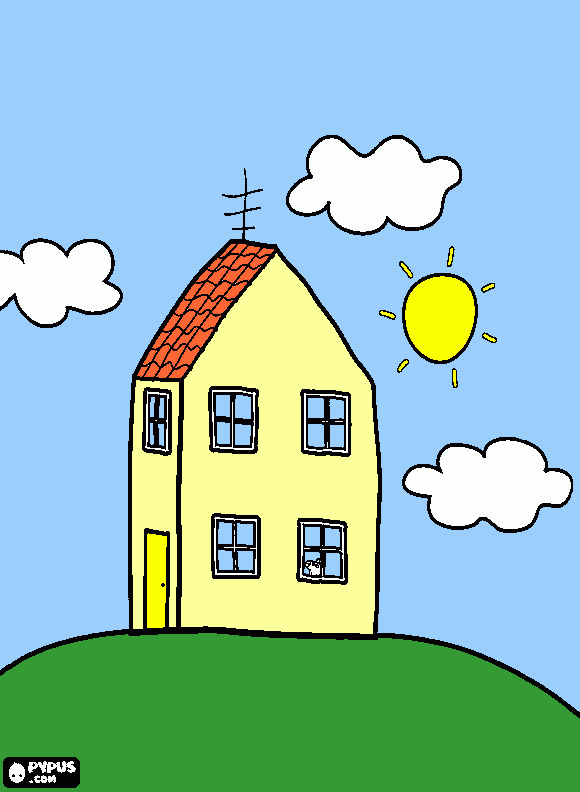 peppa house coloring page