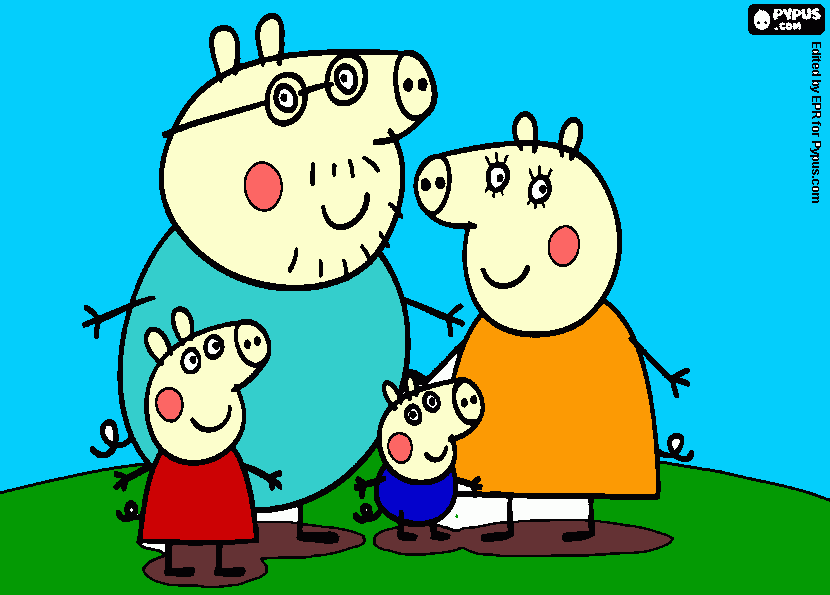 Peppa Pig Family coloring page