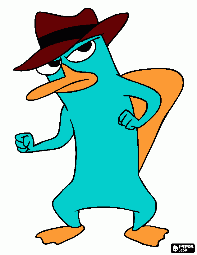 Perry! The platypus coloring page