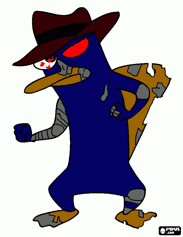 Perry The Platypus Robot (Damaged) coloring page