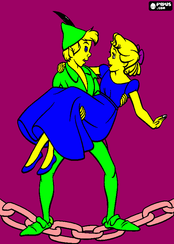 peter pan and wendy coloring page