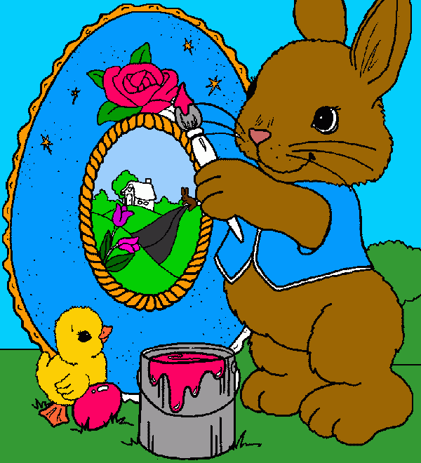 peter rabbit painting an egg coloring page