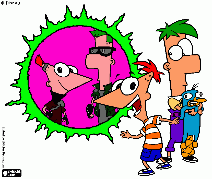 phineas and ferb 2 coloring page