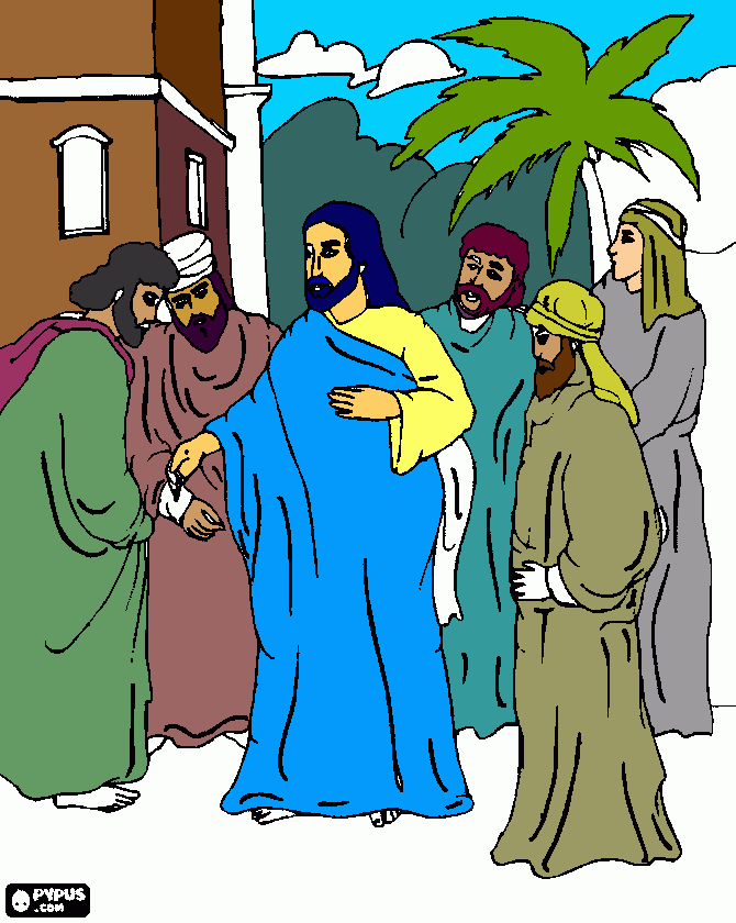 piccy of Jesus w/ disciples coloring page