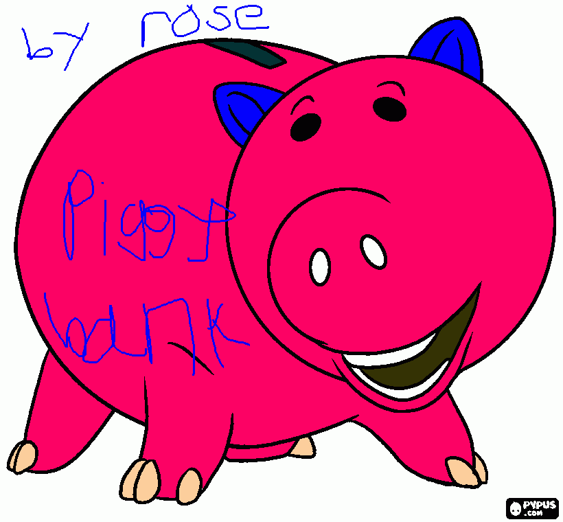 picture of piggy bank  coloring page