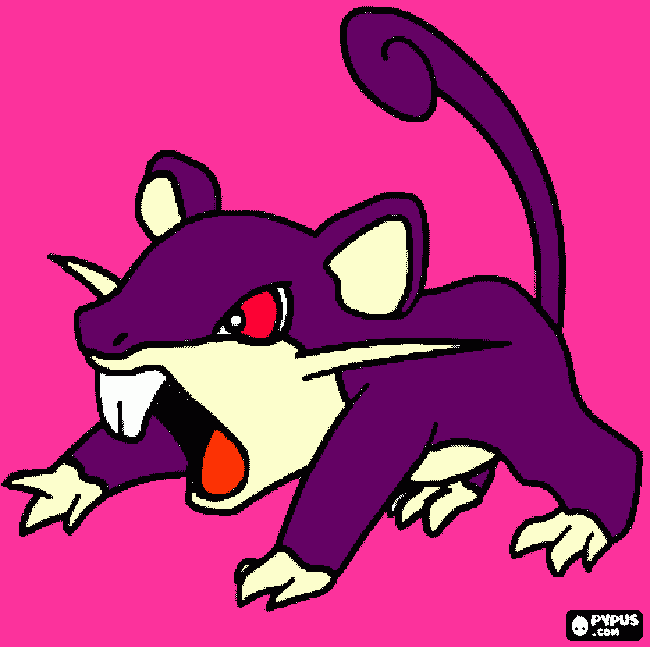 Picture of Rattata coloring page