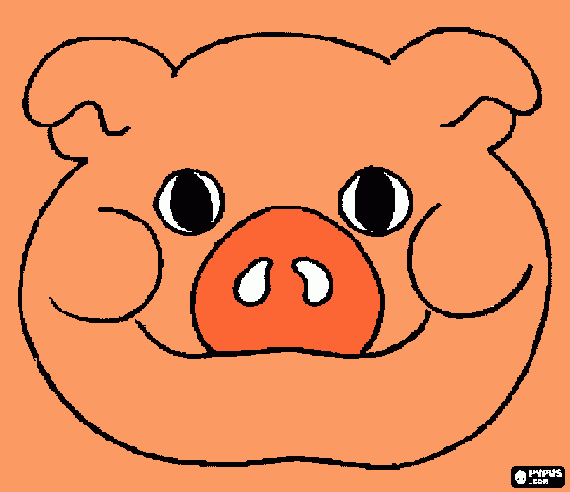 pig face coloring page