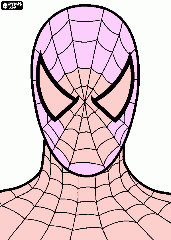 Pink Spiderman coloring page