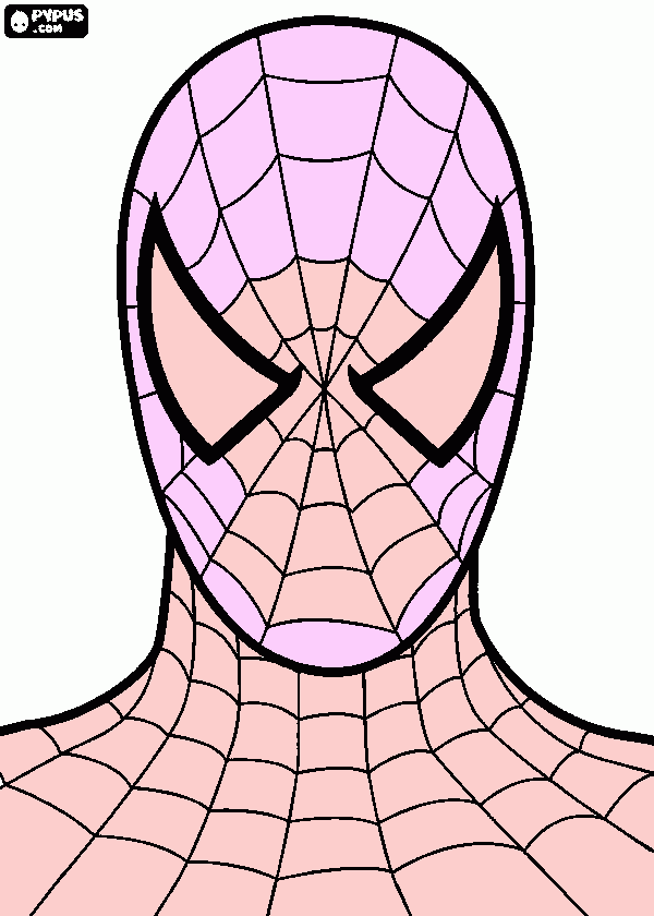 Pink Spiderman coloring page, printable Pink Spiderman