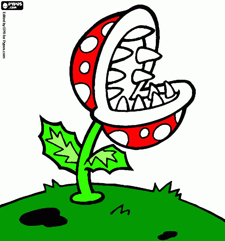 piranha plant coloring page