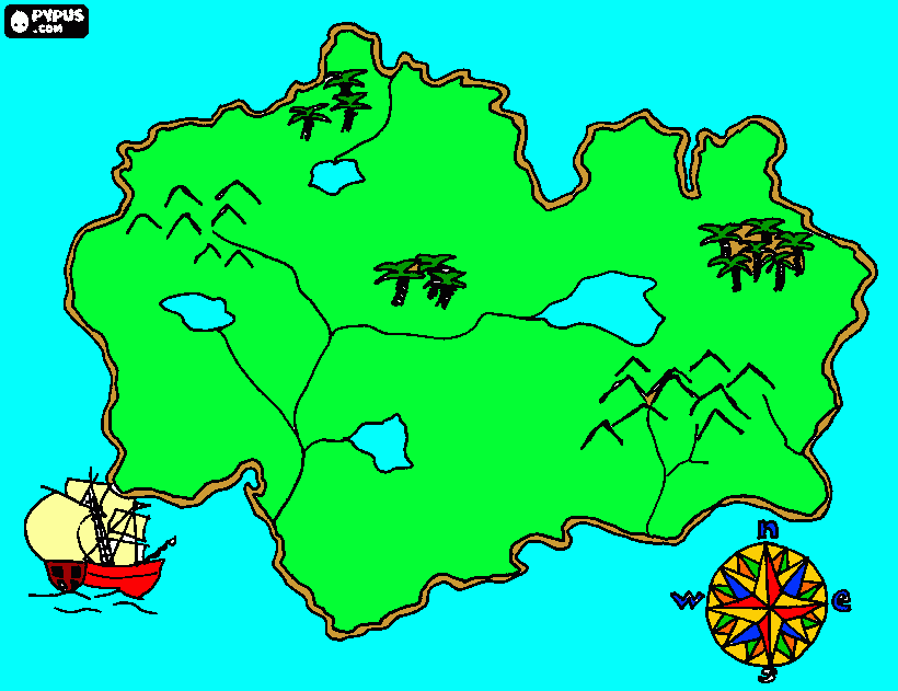 Pirate Map coloring page