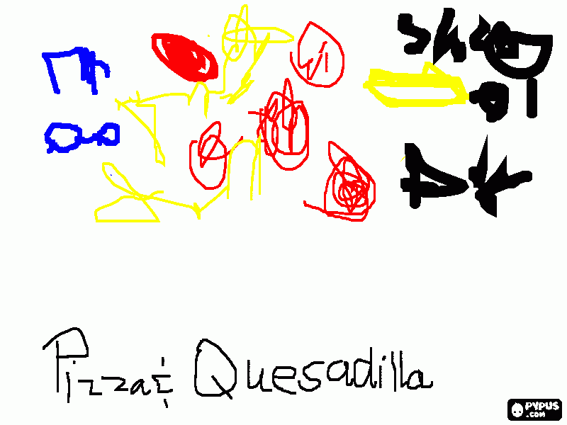 pizza & queso coloring page