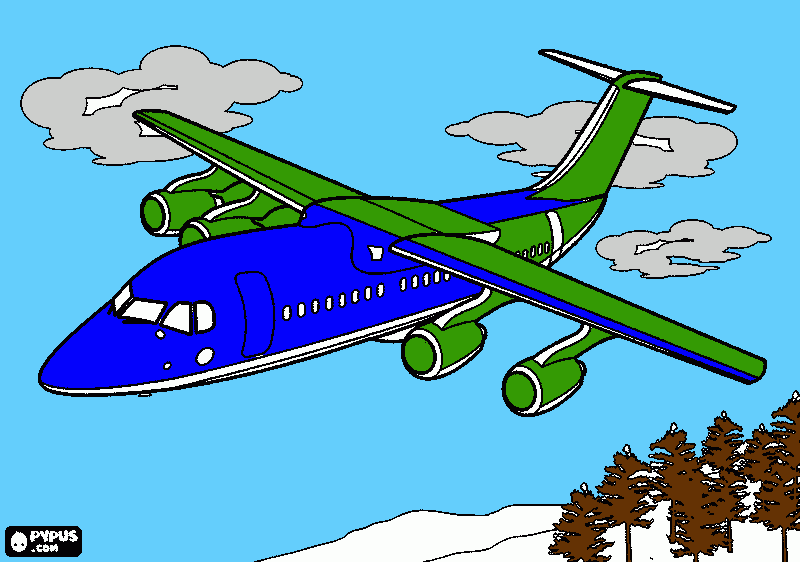 Plane coloring page