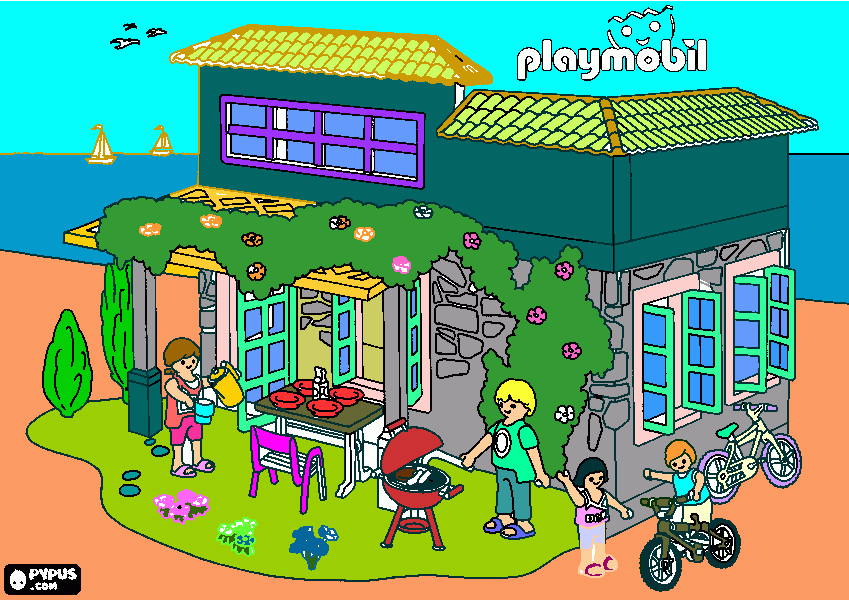Playmobil house  coloring page