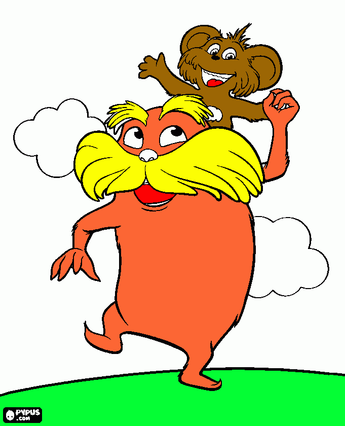 please color in the lorax coloring page