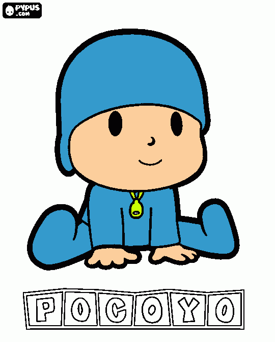 Pocoyo sitting coloring page
