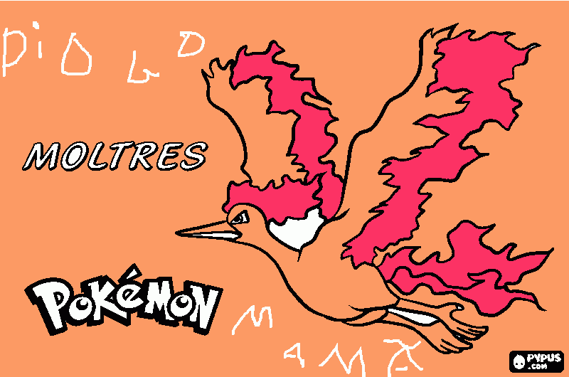 pokemon moltres coloring page