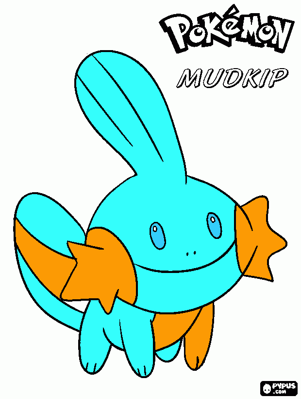 pokemon mudkip coloring page