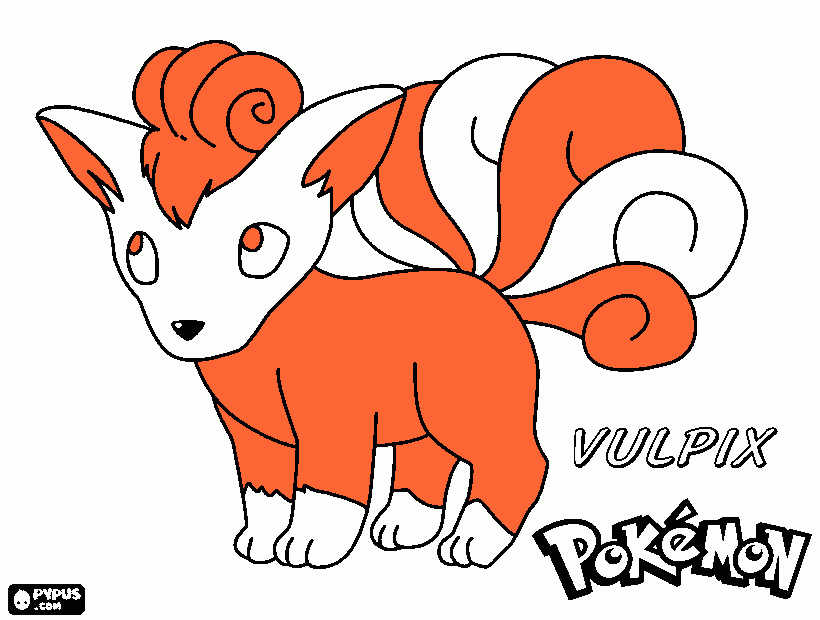 pokemon vulpix branco e fogo coloring page