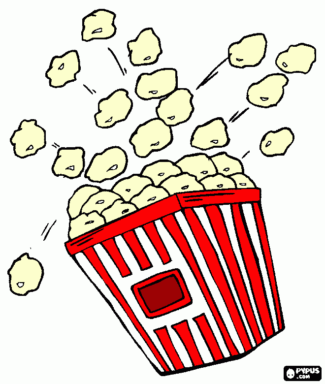 empty popcorn box coloring page